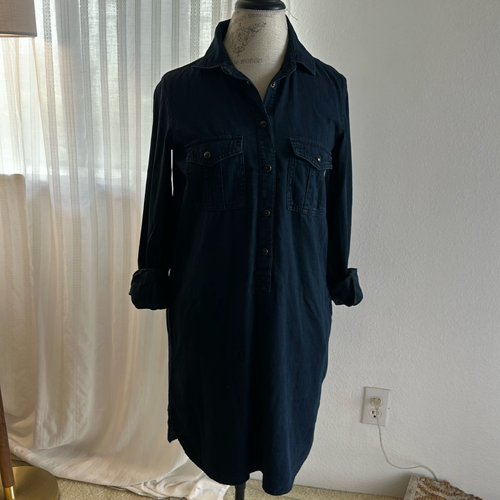 Gap black denim long sleeve dress. XS